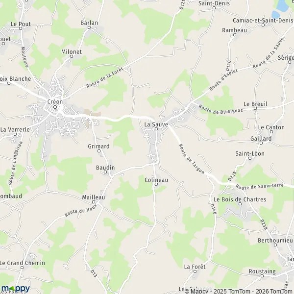 Plan La Sauve carte de La Sauve (33670) et infos pratiques